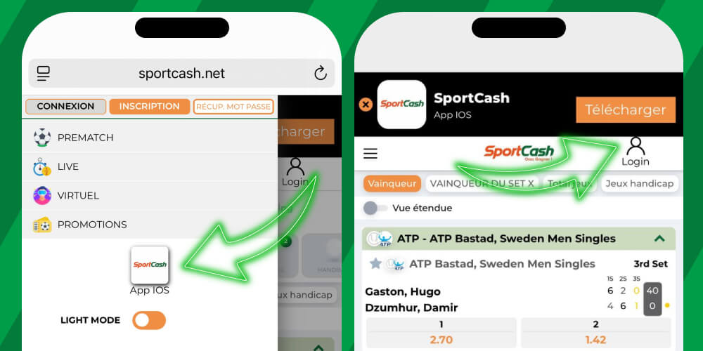 Accédez à la section des applications mobiles