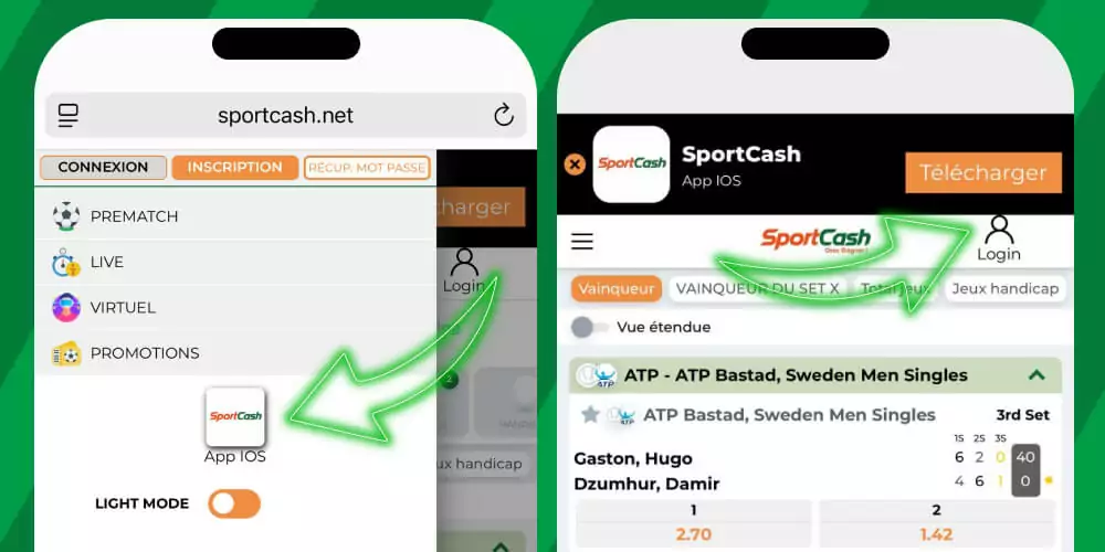 Accédez à la section des applications mobiles